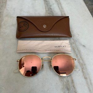 Ray-Ban RB3447 Round Gold Metal + Copper Flash Lens Sunglasses